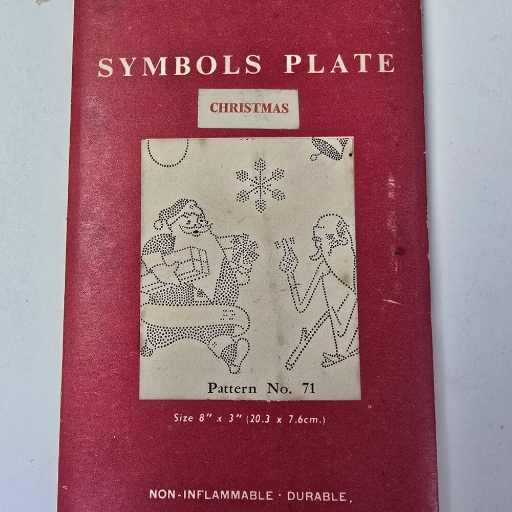 Vintage Christmas Gestetner Symbols Plate Stencil Holiday England Santa Claus - Picture 11 of 13